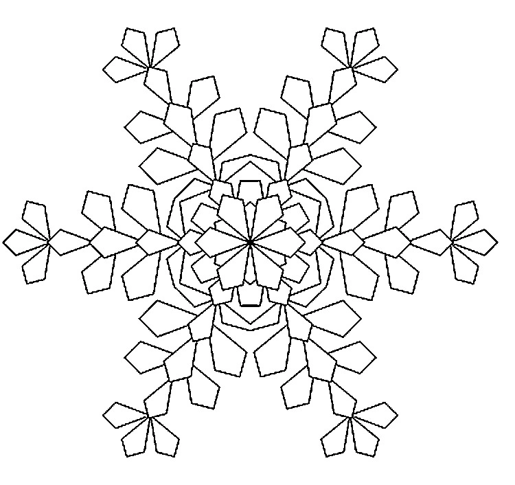 Kolorowanka dziecięcy płatek śniegu